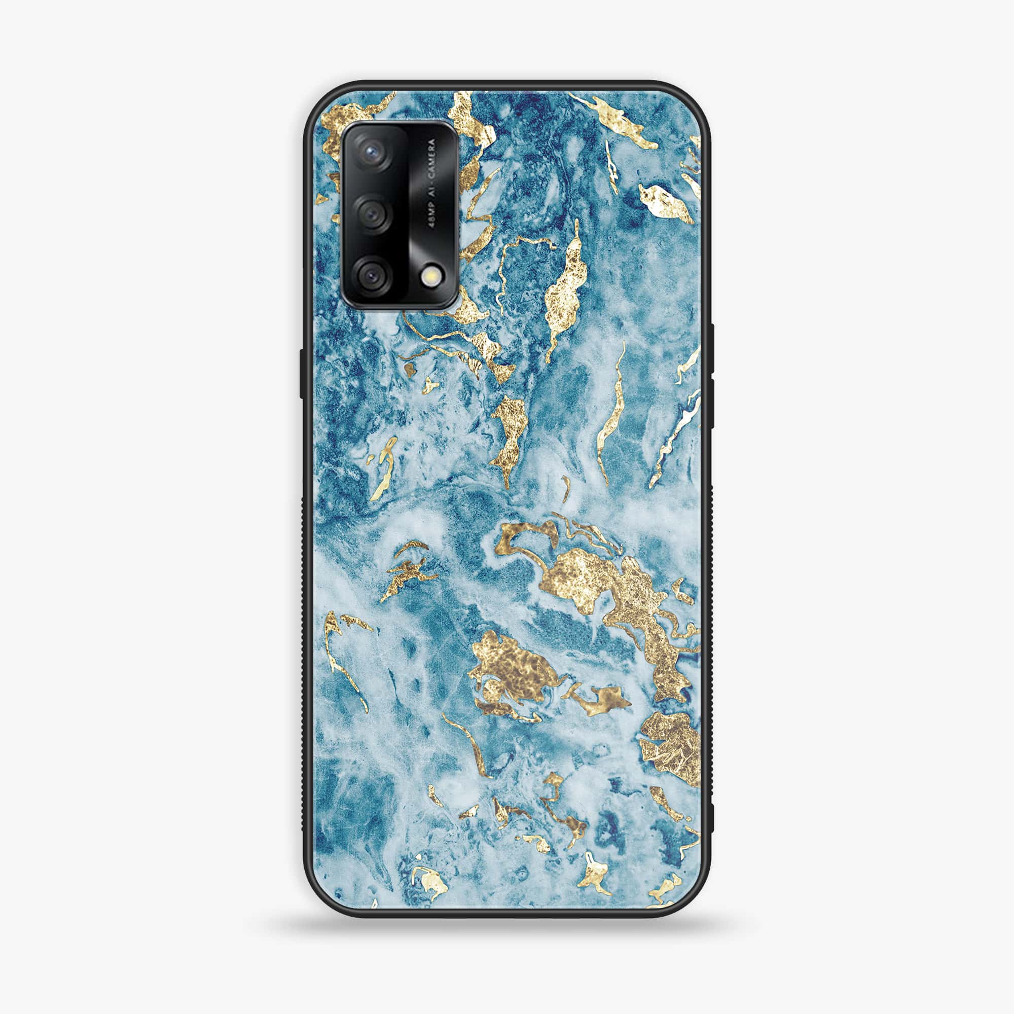 Oppo F19s - Blue Marble Series V 2.0 - Premium Metal Printed soft Bumper shock Proof Case