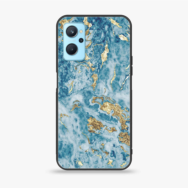 Realme 9i - Blue Marble V 2.0 Design 7 - Premium Printed Glass soft Bumper shock Proof Case CS-13245