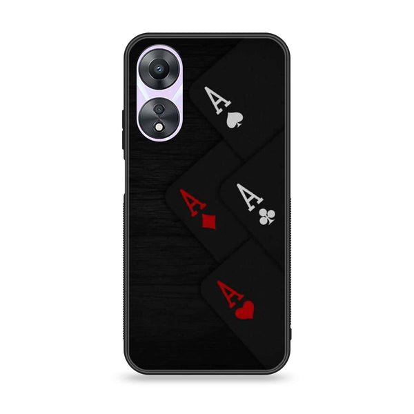 Oppo A58 - Black Art Series - Premium Printed Glass soft Bumper shock Proof Case CS-52936