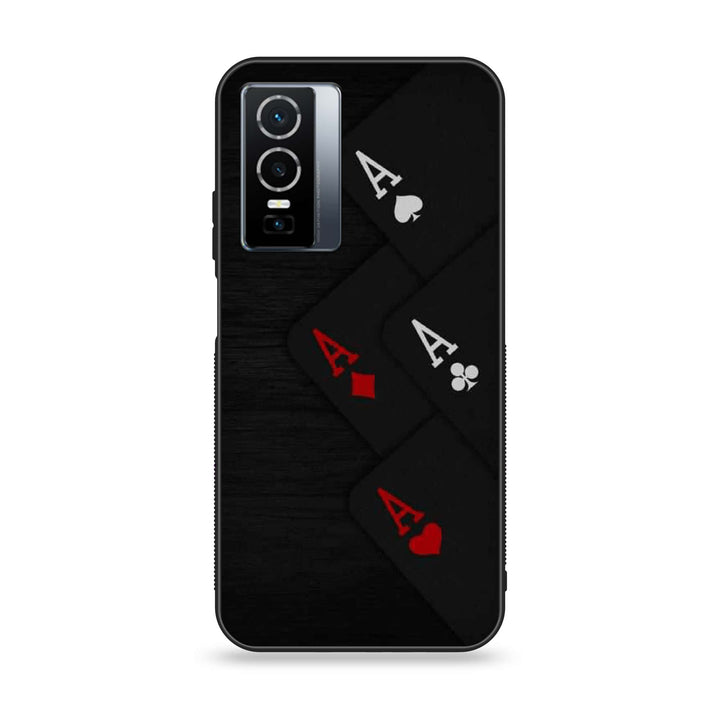 Vivo Y76 5g - Black Art Design 5- Premium Printed Glass soft Bumper shock Proof Case CS-47326