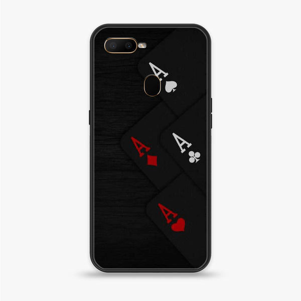 Oppo F9 - Black Art Design 5  - Premium Printed Glass soft Bumper shock Proof Case CS-37459
