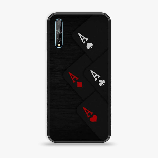Huawei Y8p - Black Art Series Design 5 - Premium Printed Glass soft Bumper shock Proof Case CS-35852