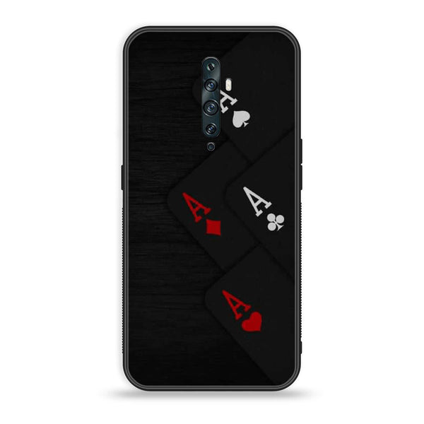 OPPO Reno 2f - Black Art Design 1 - Premium Printed Glass soft Bumper shock Proof Case CS-41179