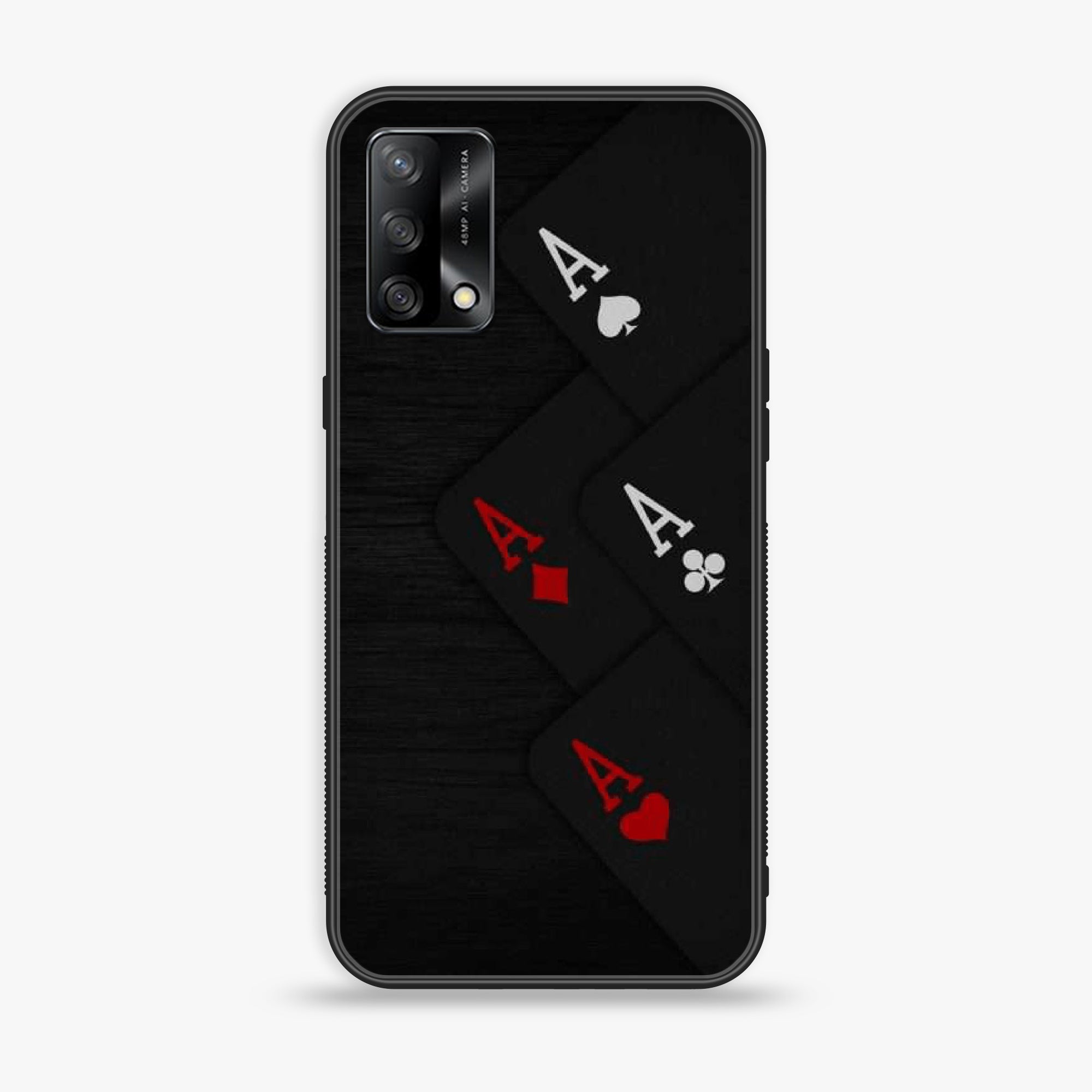 Oppo F19s  - Black Art Series - Premium Metal Printed soft Bumper shock Proof Case