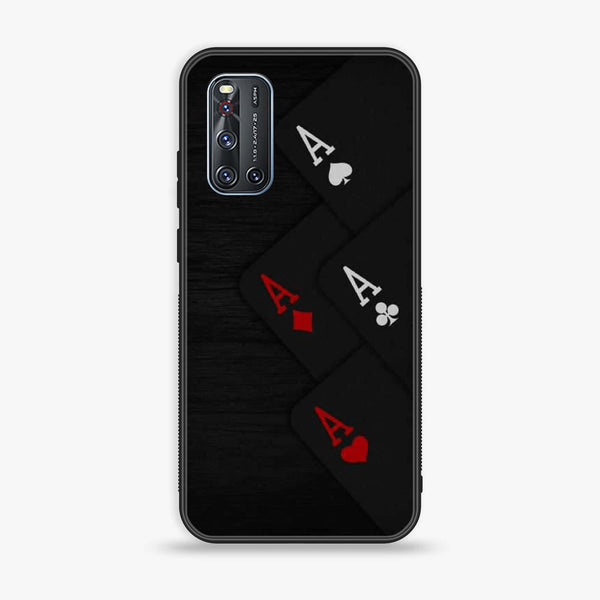 Vivo V19 - Black Art Design 5  - Premium Printed Glass soft Bumper shock Proof Case CS-38865