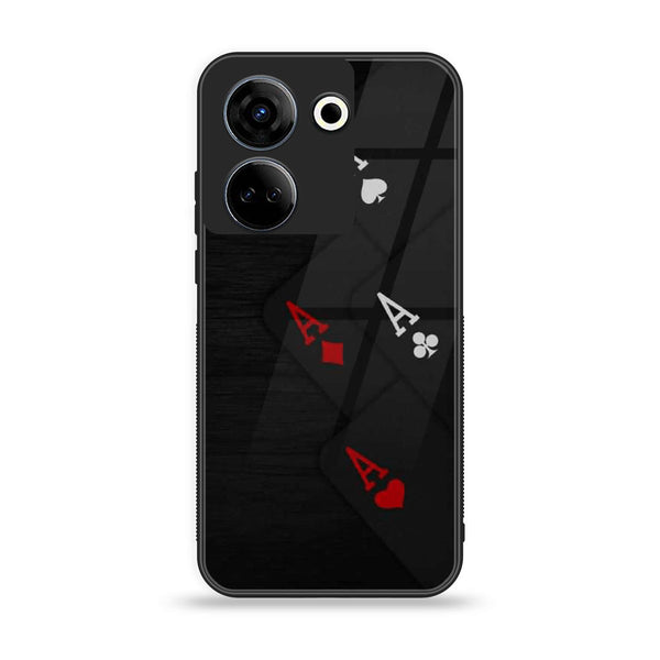 Tecno Camon 20 / Tecno Camon 20 Pro  - Black Art  Design 5 - Premium Printed Glass soft Bumper shock Proof Case CS-24502 CS-27807