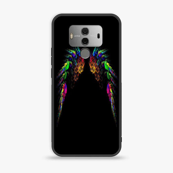 Huawei Mate 10 - Angel Wings  Series - Premium Printed Glass soft Bumper shock Proof Case
