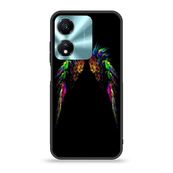 Honor X5 Plus - Angel Wings Series - Premium Printed Glass soft Bumper shock Proof Case