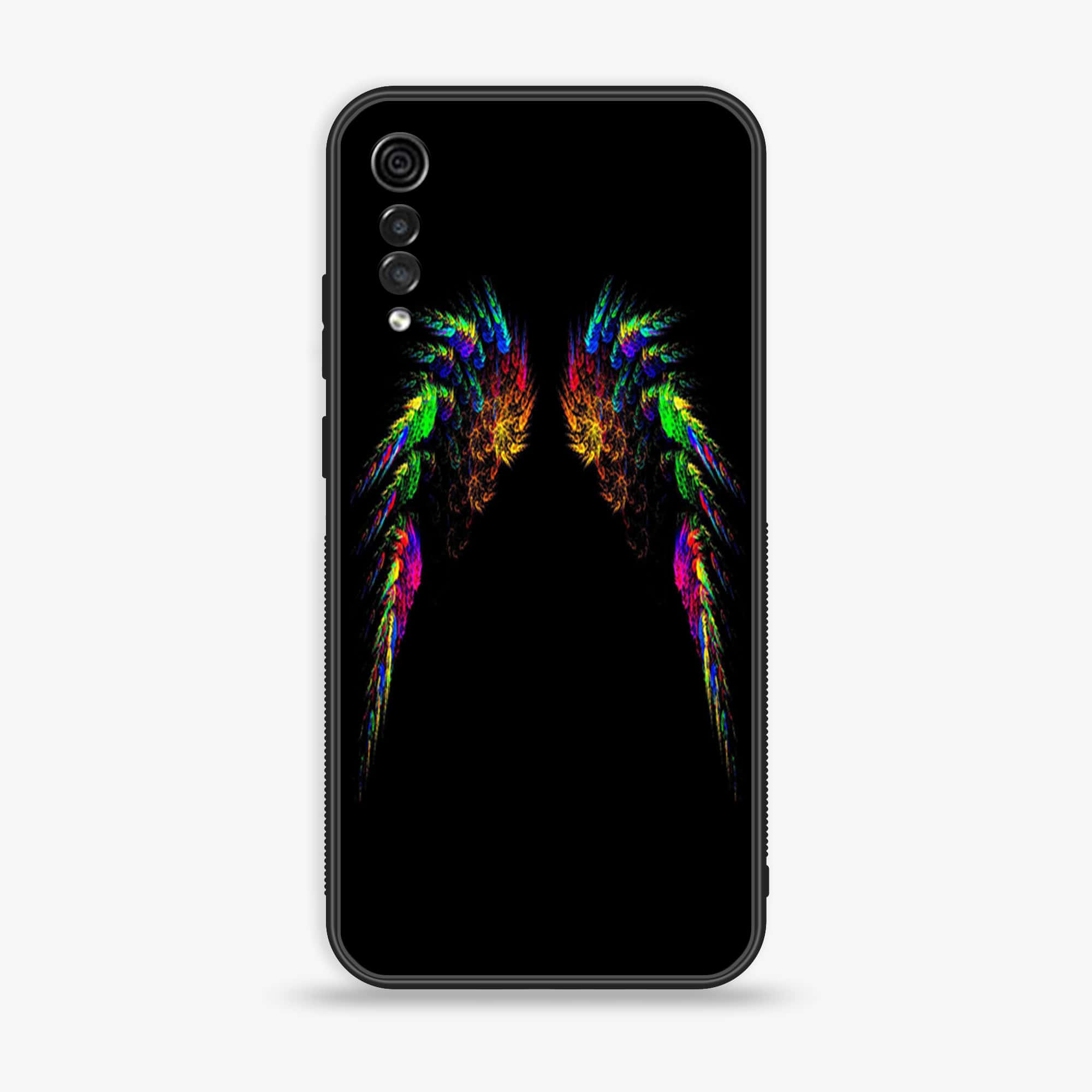 LG Velvet - Angel Wings Series - Premium Printed Glass soft Bumper shock Proof Case