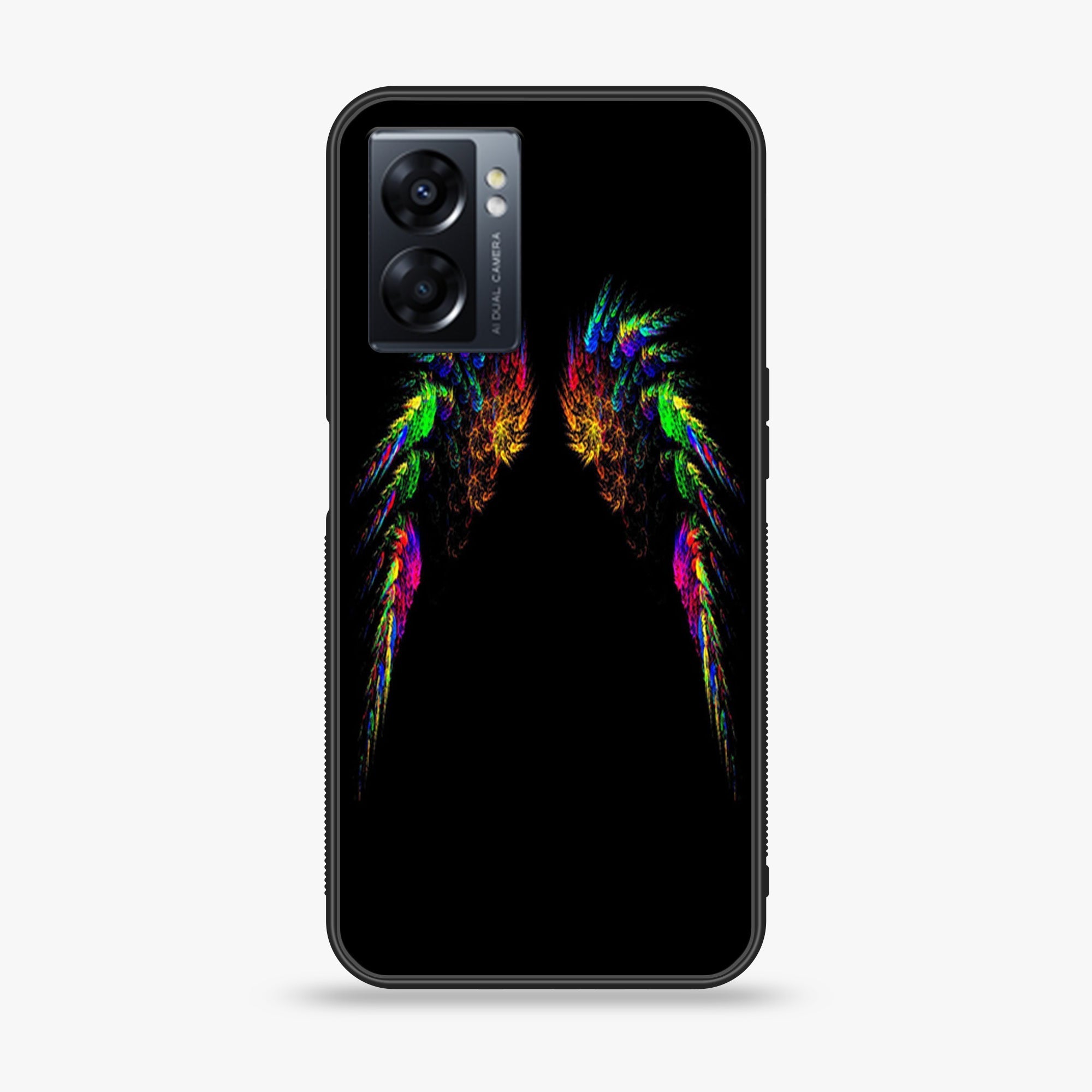 Oppo A77 4G - Angel Wings Series - Premium Metal Printed soft Bumper shock Proof Case