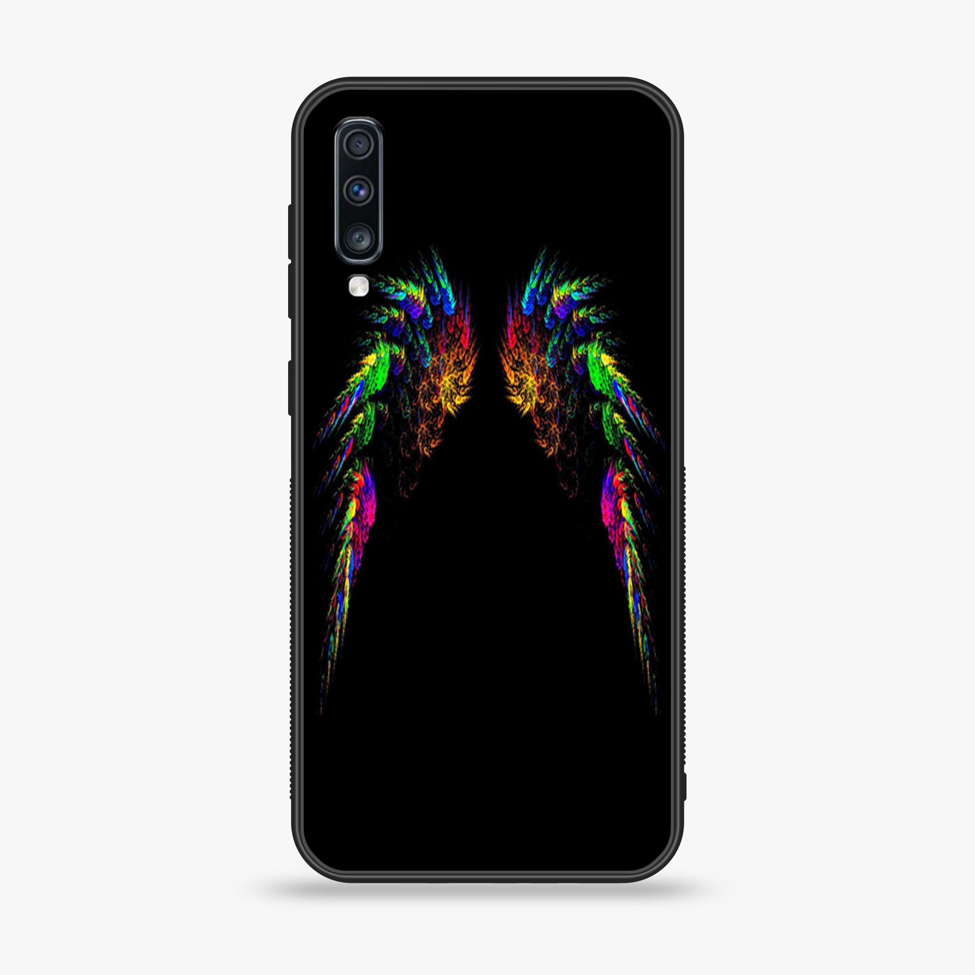 Samsung Galaxy A70 - Angel Wings Series - Premium Printed Glass soft Bumper shock Proof Case