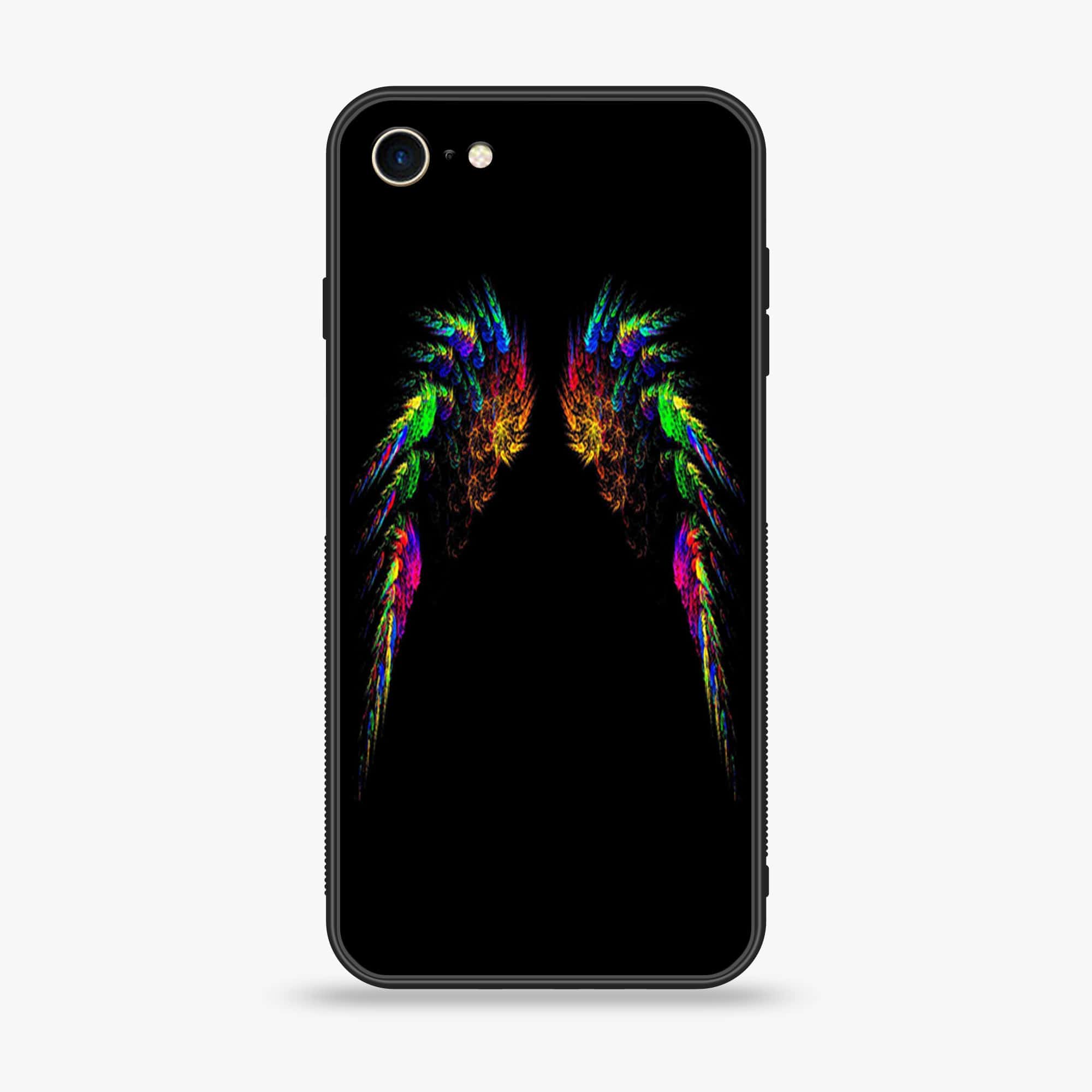 iPhone 8 - Angel wings Series - Premium Printed Glass soft Bumper shock Proof Case