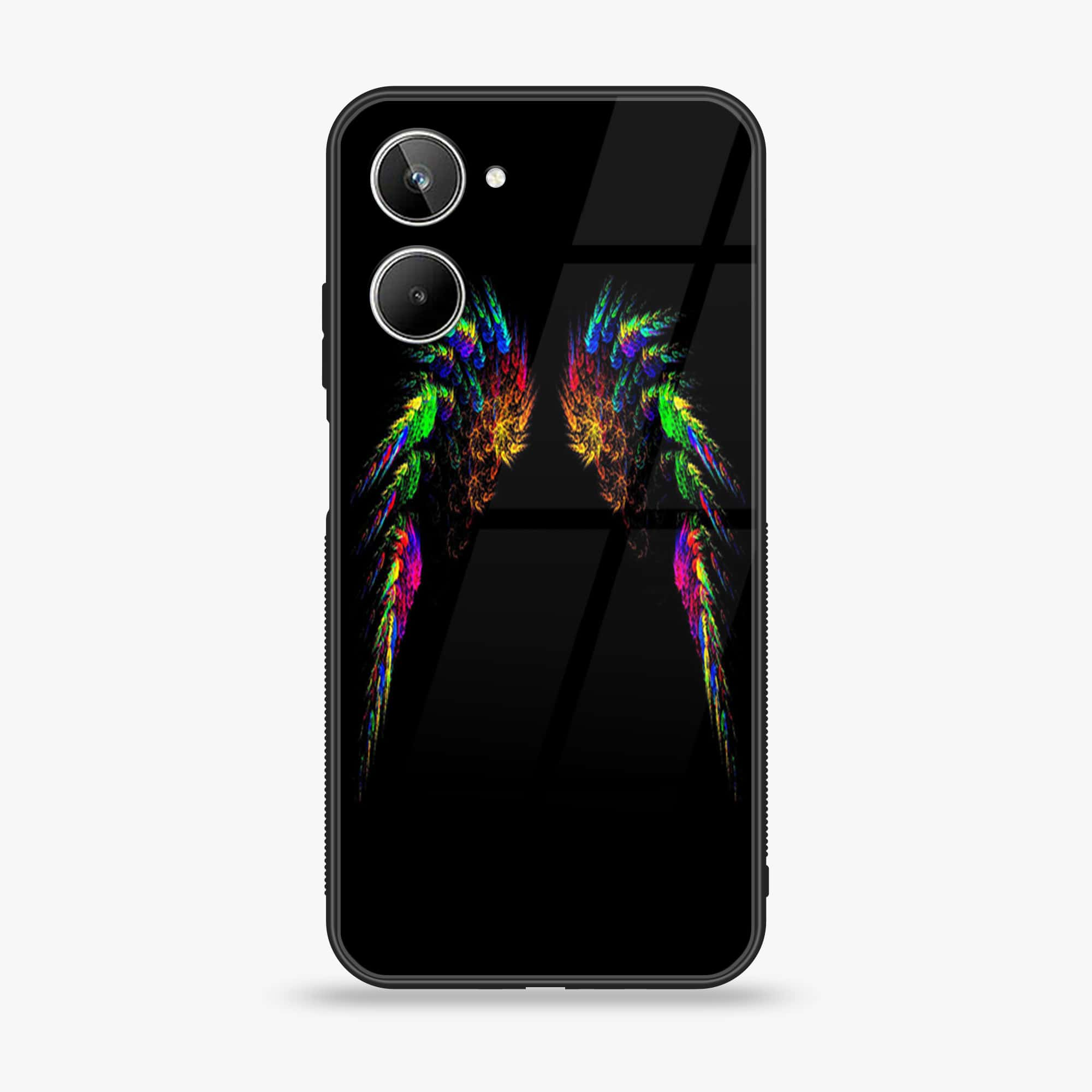 Realme 10 4G - Angel wings Series - Premium Printed Glass soft Bumper shock Proof Case