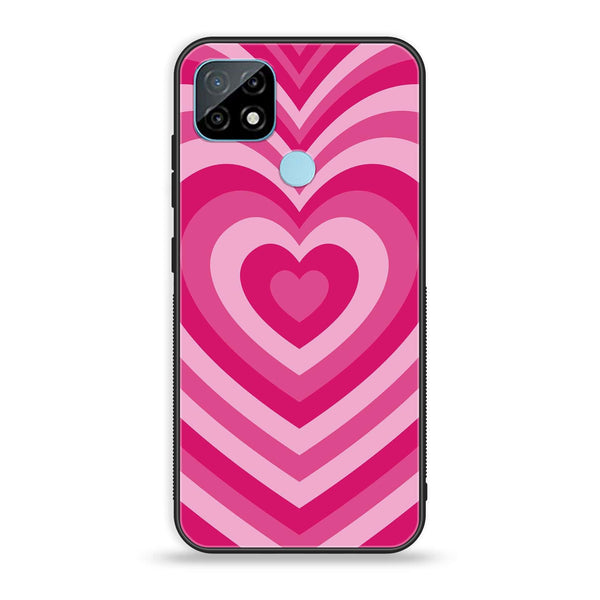 Realme C21 Heart Beat series Premium Printed Glass soft Bumper shock Proof Case