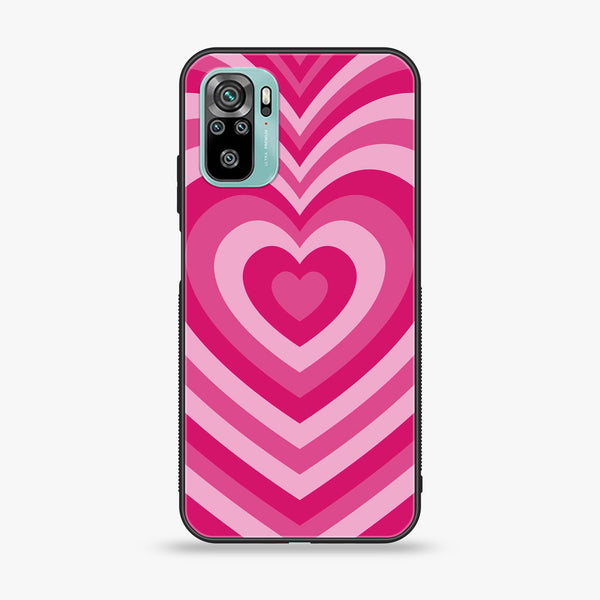 Xiaomi Redmi Note 10 - Heart Beat Design 6- Premium Printed Glass soft Bumper shock Proof Case CS-46947