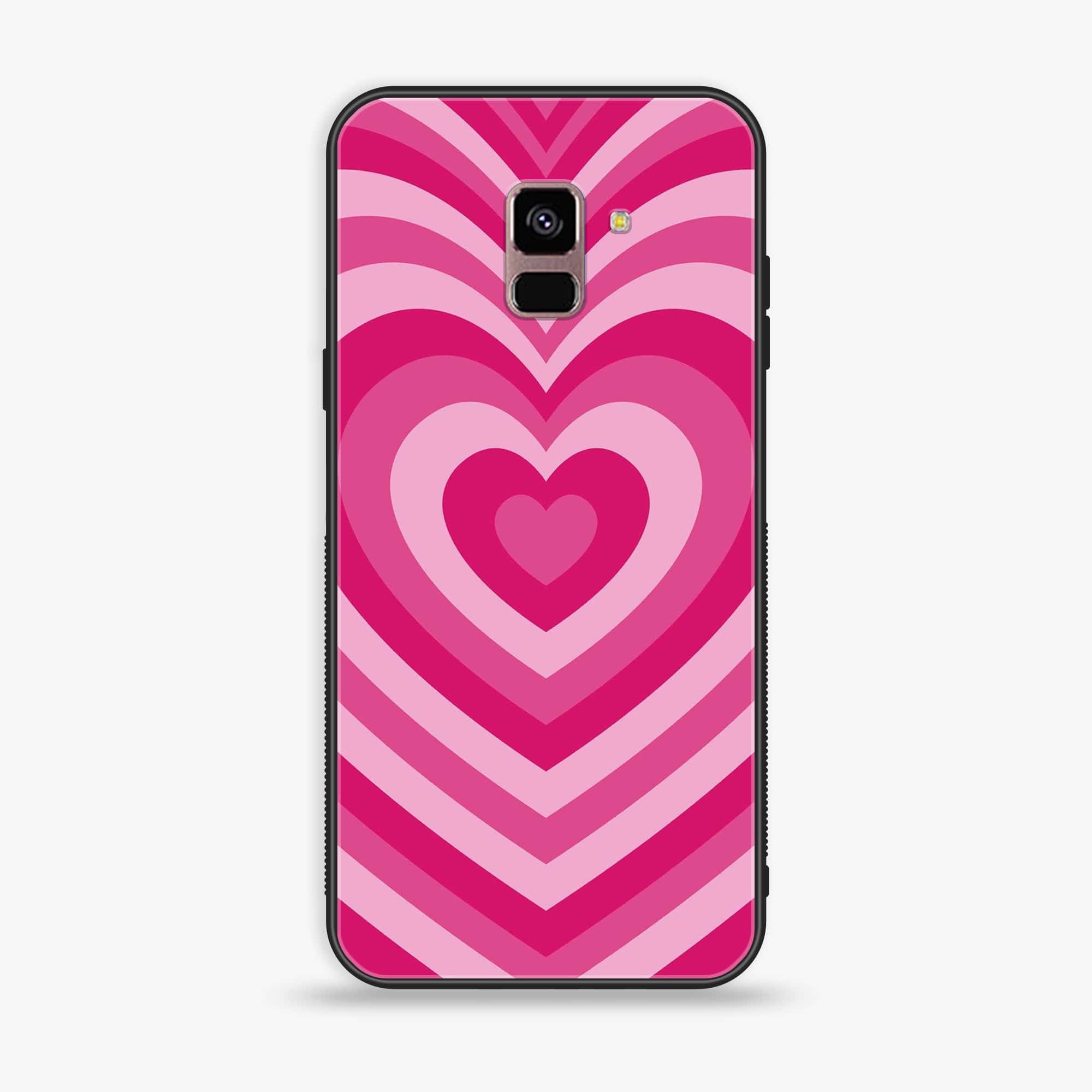Samsung Galaxy A8+ (2018) - Heart Beat Series - Premium Printed Glass soft Bumper shock Proof Case