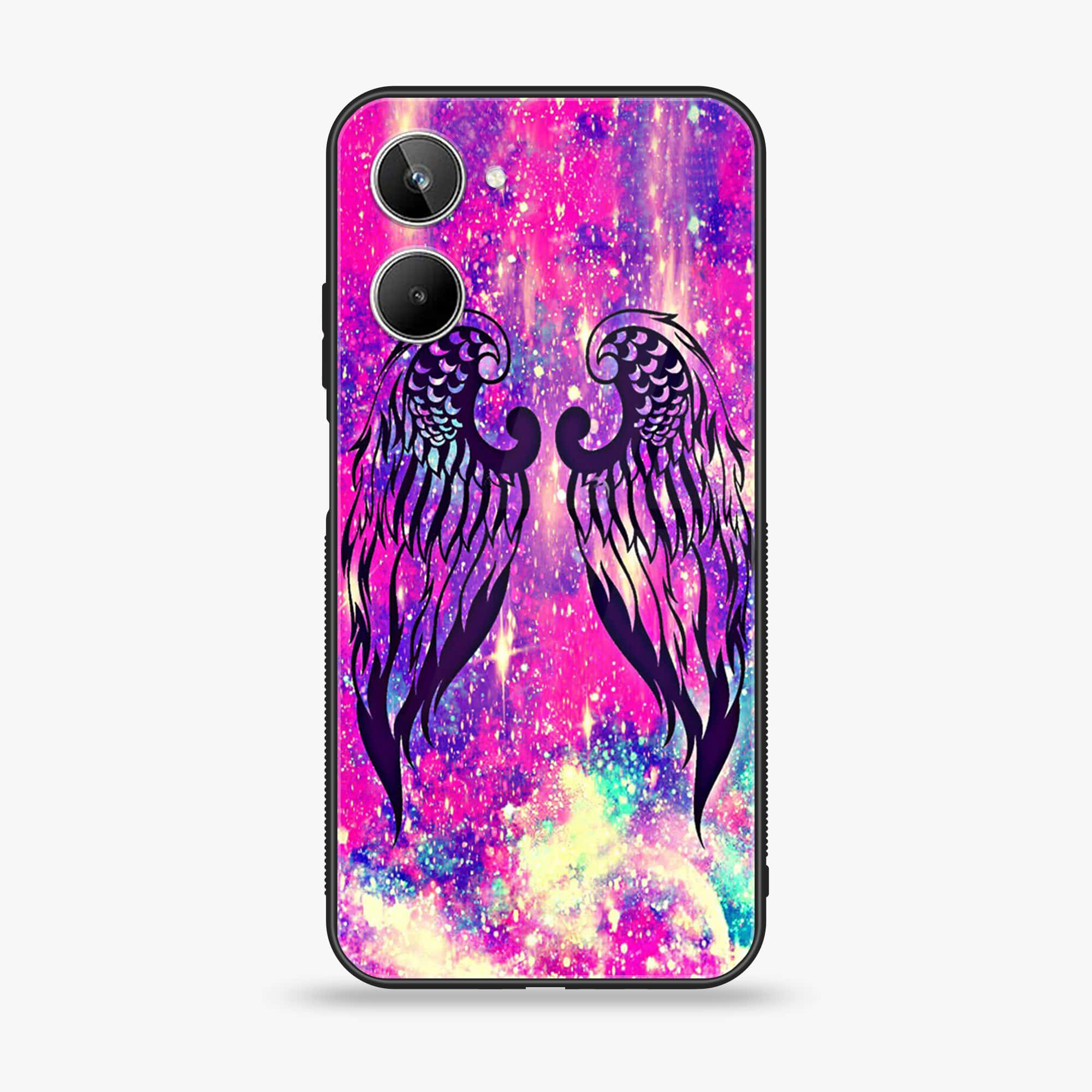 Realme 10 4G - Angel wings Series - Premium Printed Glass soft Bumper shock Proof Case