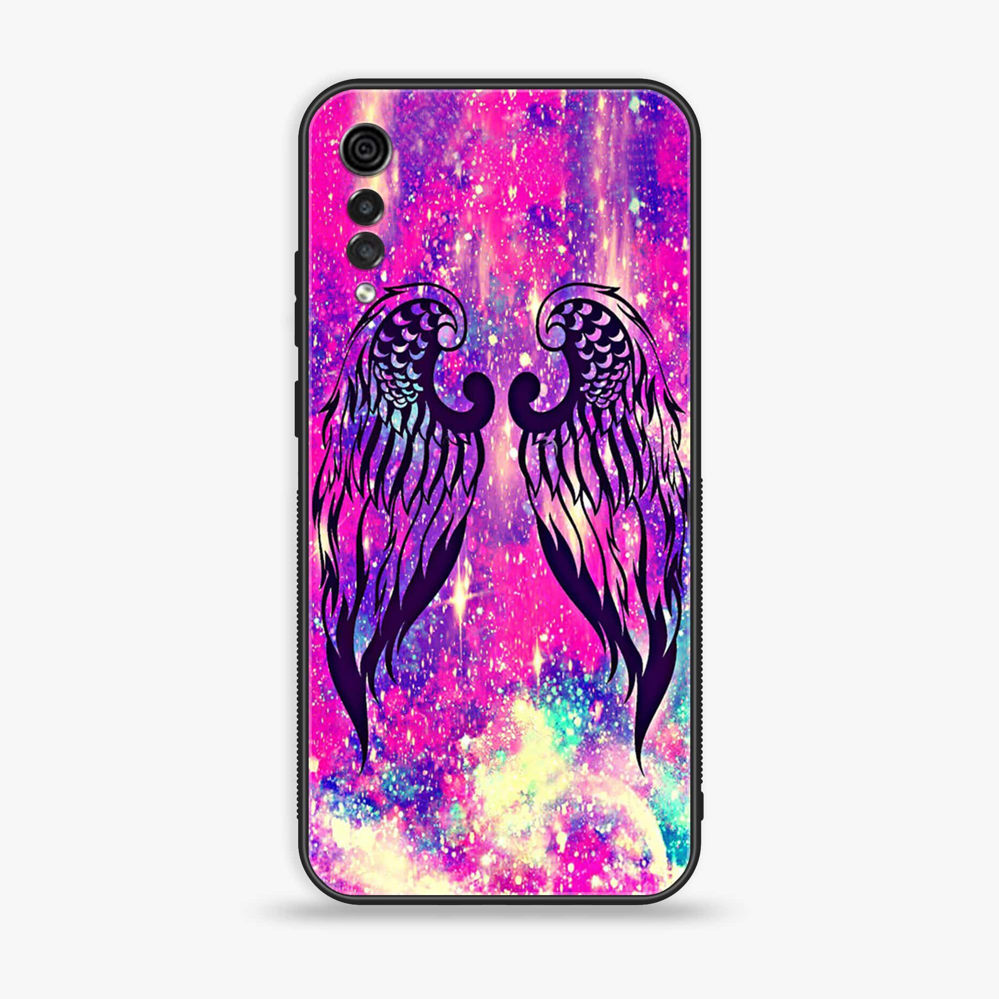 LG Velvet - Angel Wings Series - Premium Printed Glass soft Bumper shock Proof Case