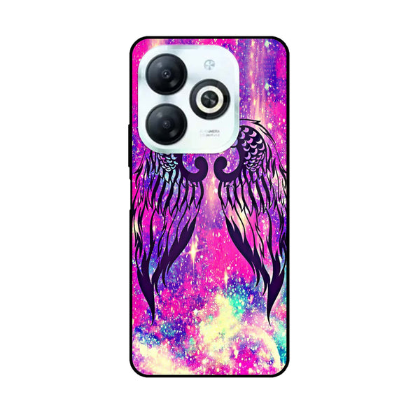 Infinix Hot 40i - Angel Wings Design 9 - Premium Printed Glass soft Bumper shock Proof Case CS-7394 CS-8734