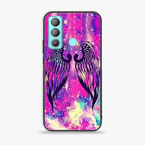Tecno POP 5 LTE Angel Wings Design 9 Premium Printed Glass soft Bumper shock Proof Case CS-23129