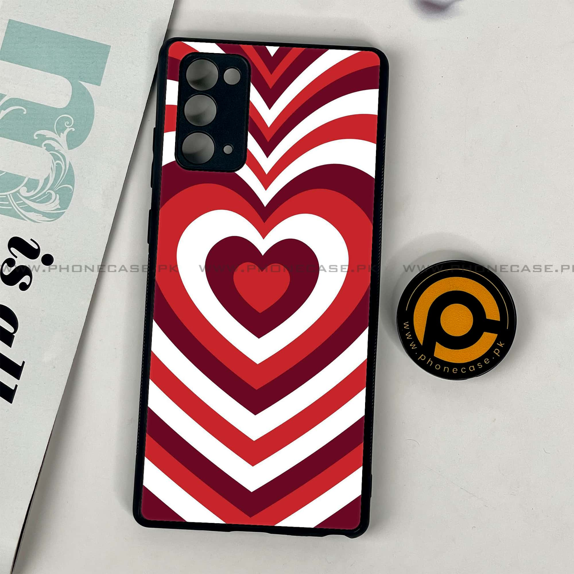 Samsung Galaxy Note 20 - Heart Beat Series - Premium Printed Glass soft Bumper shock Proof Case