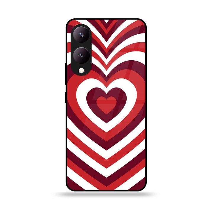 Vivo Y17S - Heart Beat Design 5- Premium Printed Glass soft Bumper shock Proof Case CS-7705
