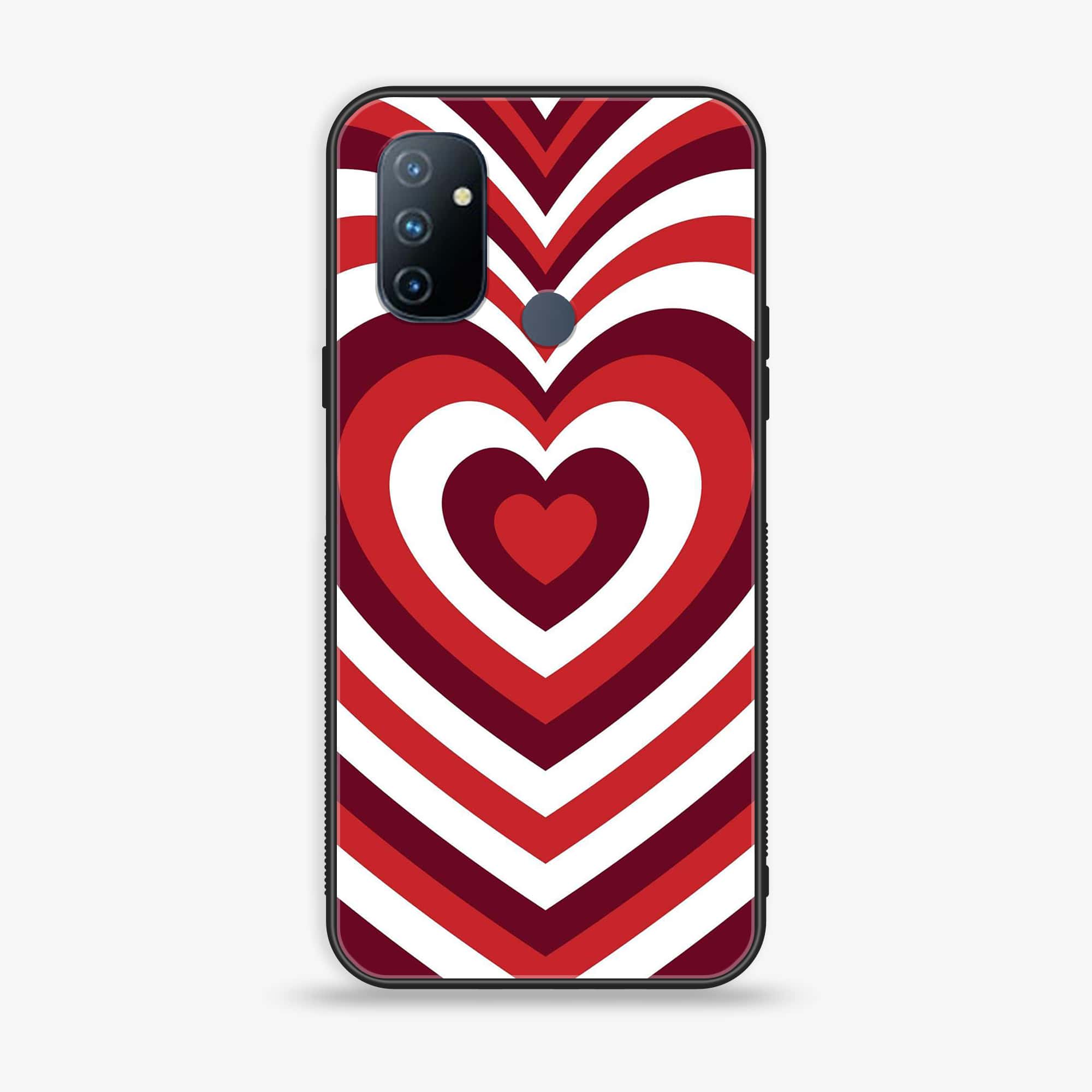 OnePlus Nord N100 Heart Beat Series Premium Printed Glass soft Bumper shock Proof Case