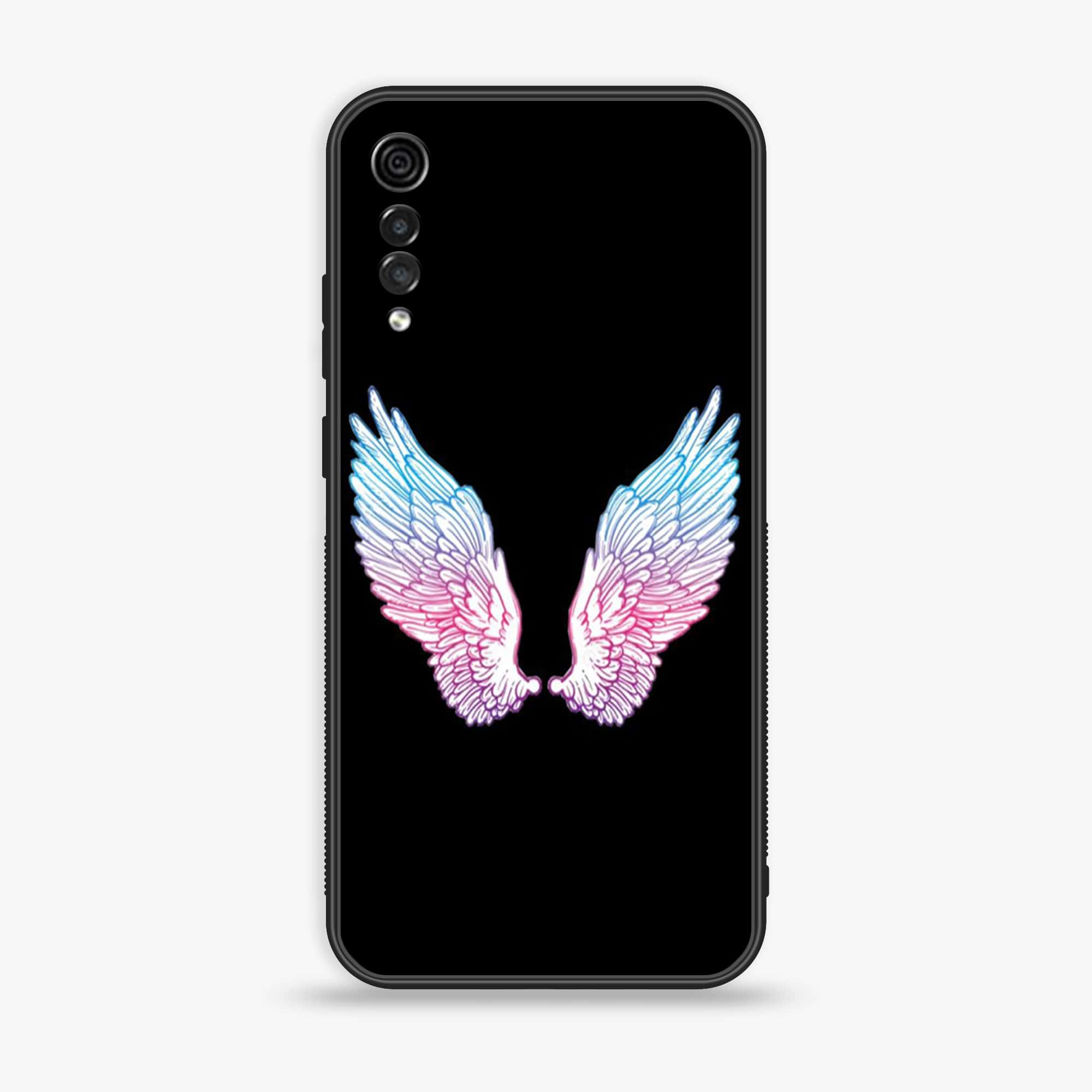 LG Velvet - Angel Wings Series - Premium Printed Glass soft Bumper shock Proof Case