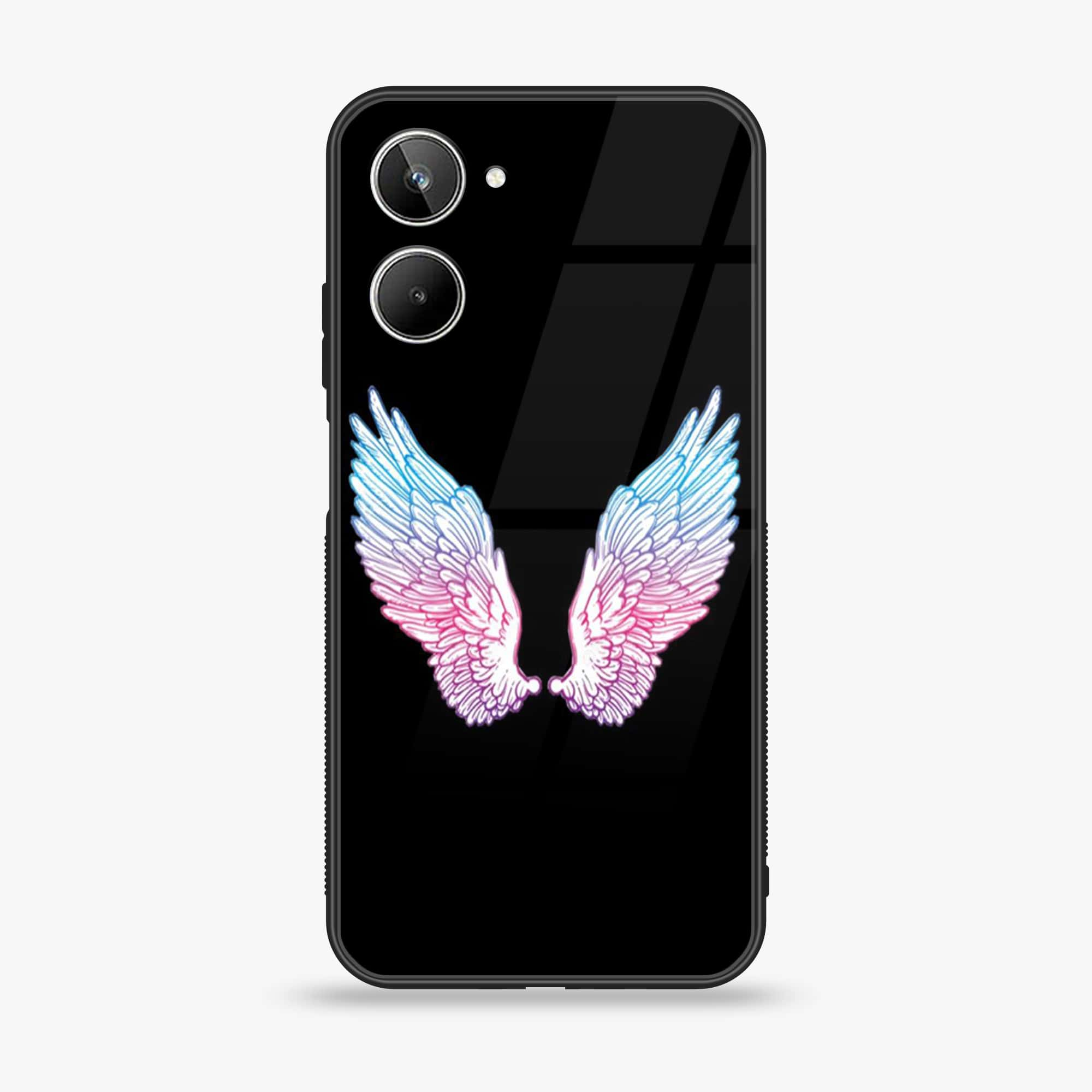 Realme 10 4G - Angel wings Series - Premium Printed Glass soft Bumper shock Proof Case