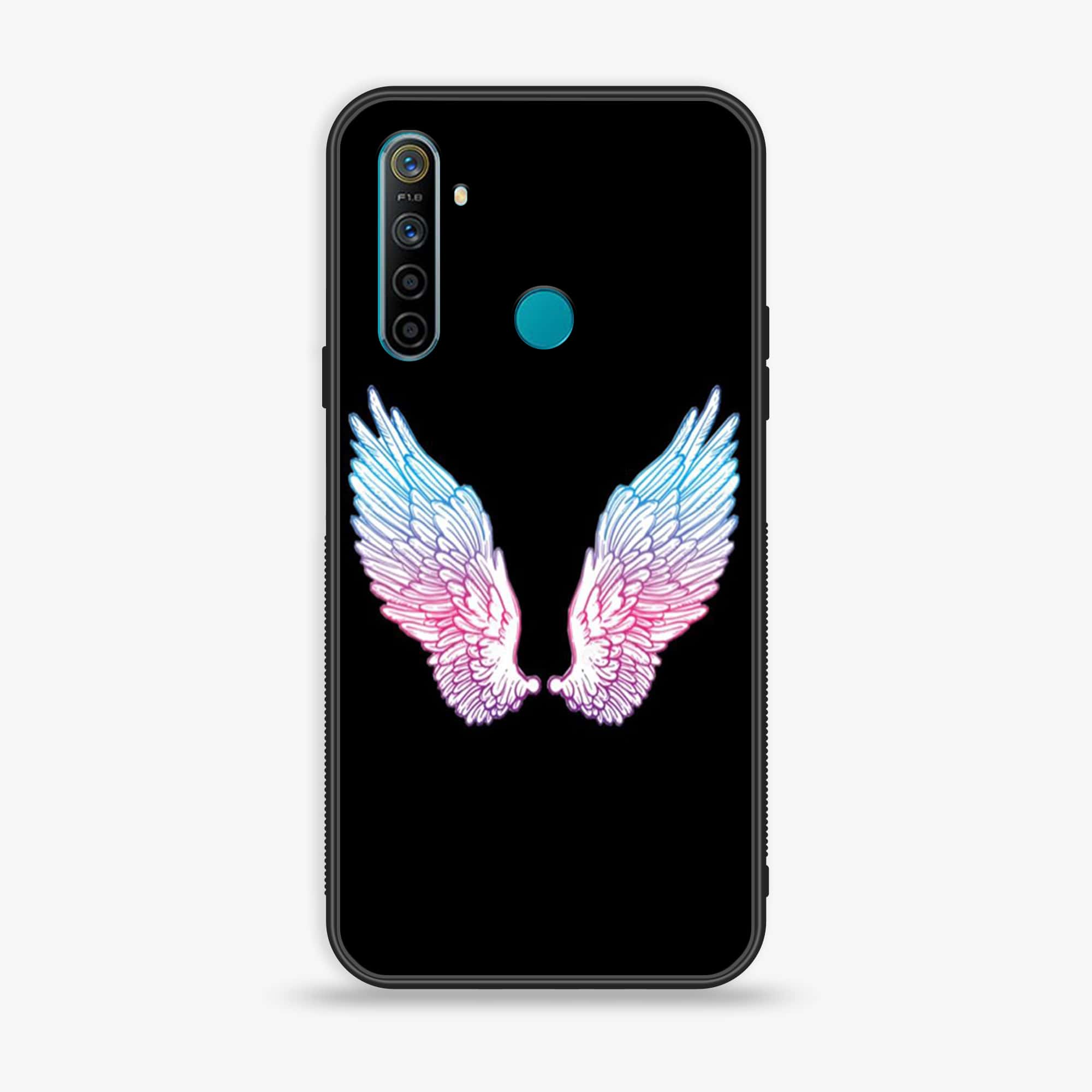 Realme 5 pro Angel Wings Series Premium Printed Glass soft Bumper shock Proof Case
