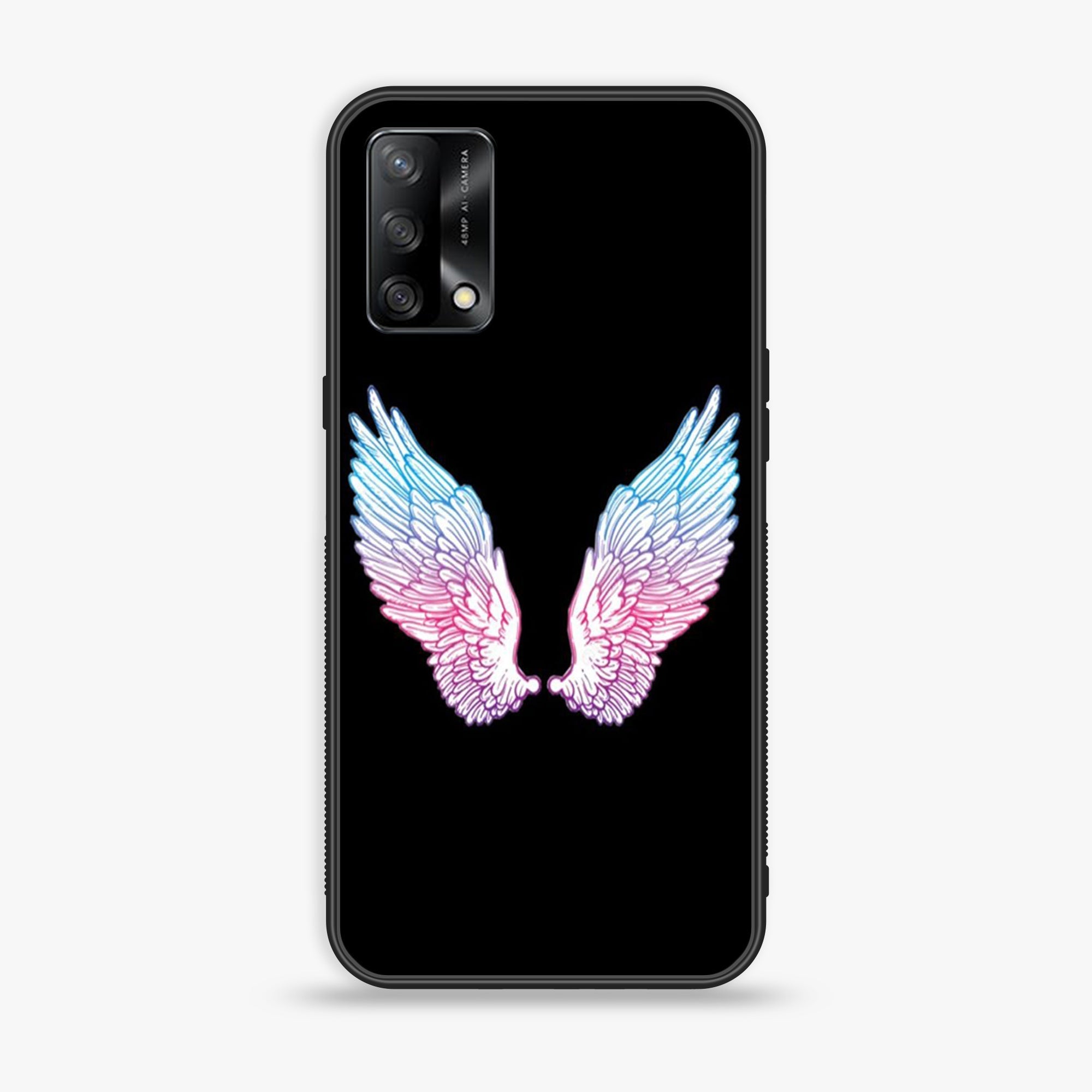 Oppo F19s- Angel Wings Series - Premium Metal Printed soft Bumper shock Proof Case