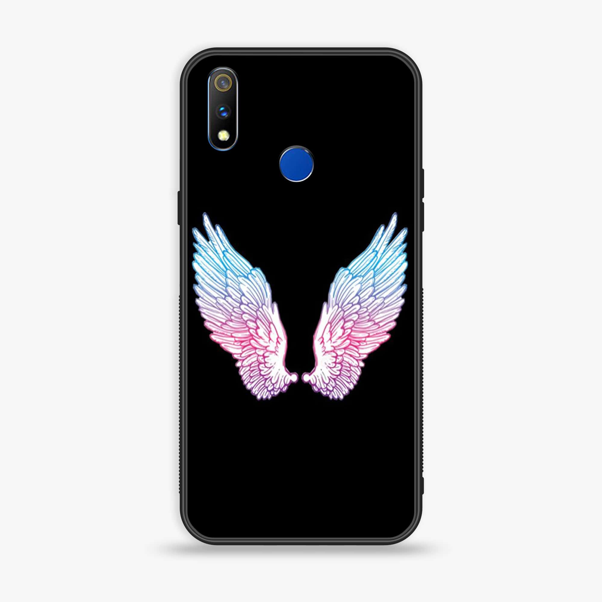 Realme 3 Pro  Angel Wings Series Premium Printed Glass soft Bumper shock Proof Case