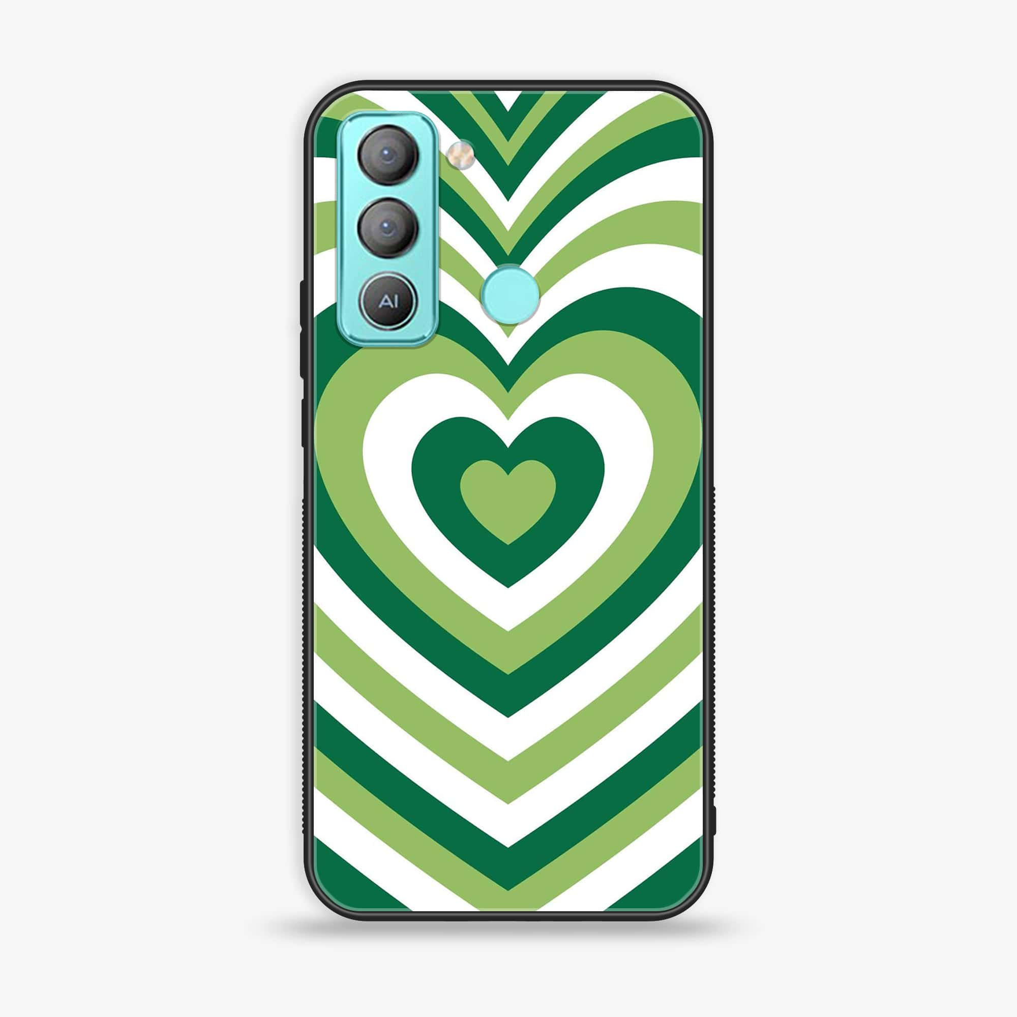 Tecno POP 5 LTE Heart Beat Series Premium Printed Glass soft Bumper shock Proof Case