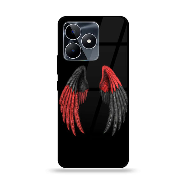Realme C53 / C51 / Note 50  - Angel Wings Design 7  - Premium Printed Glass soft Bumper shock Proof Case CS-34139
