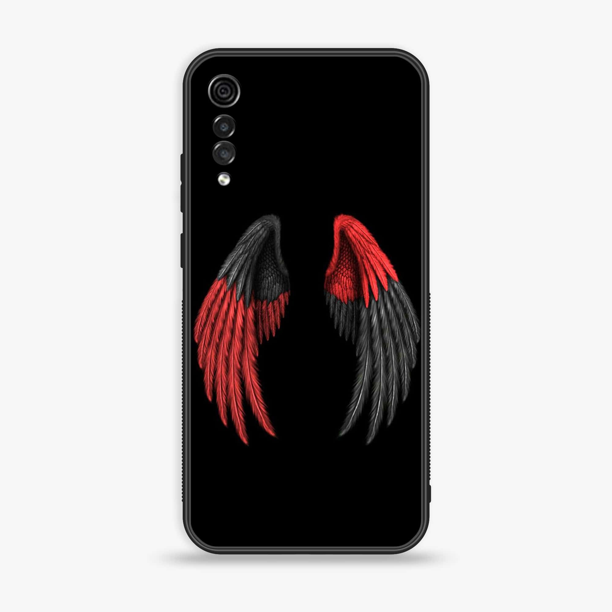 LG Velvet - Angel Wings Series - Premium Printed Glass soft Bumper shock Proof Case