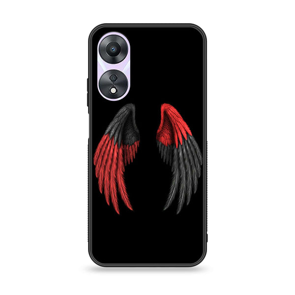 Oppo A78 4G - Angel Wings Design 7 - Premium Printed Glass soft Bumper shock Proof Case CS-10394