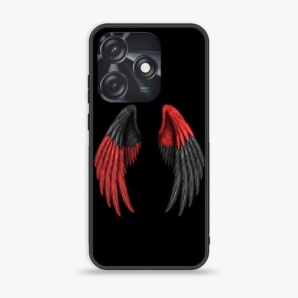 Tecno Spark 10 - Angel Wings Design 7 - Premium Printed Glass soft Bumper shock Proof Case   CS-34913