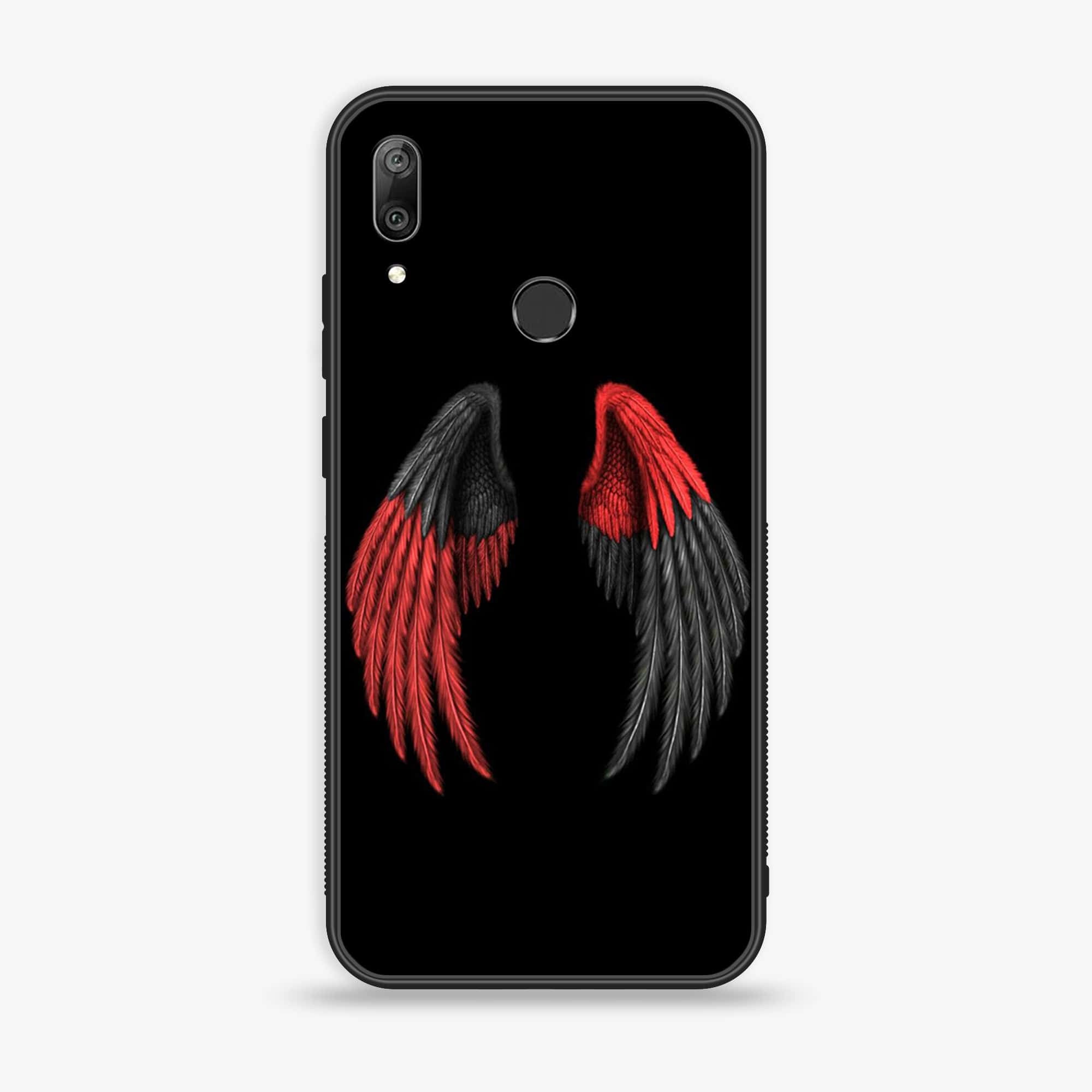 Huawei Y7 Prime (2019) - Angel Wings Series - Premium Printed Glass soft Bumper shock Proof Case