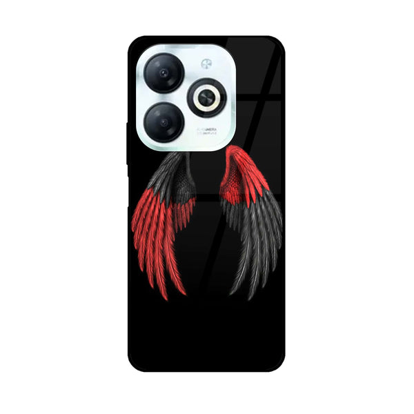 Infinix Smart 8 /Infinix Hot 40i  - Angel Wings Design 7- Premium Printed Glass soft Bumper shock Proof Case CS-11684 CS-12865