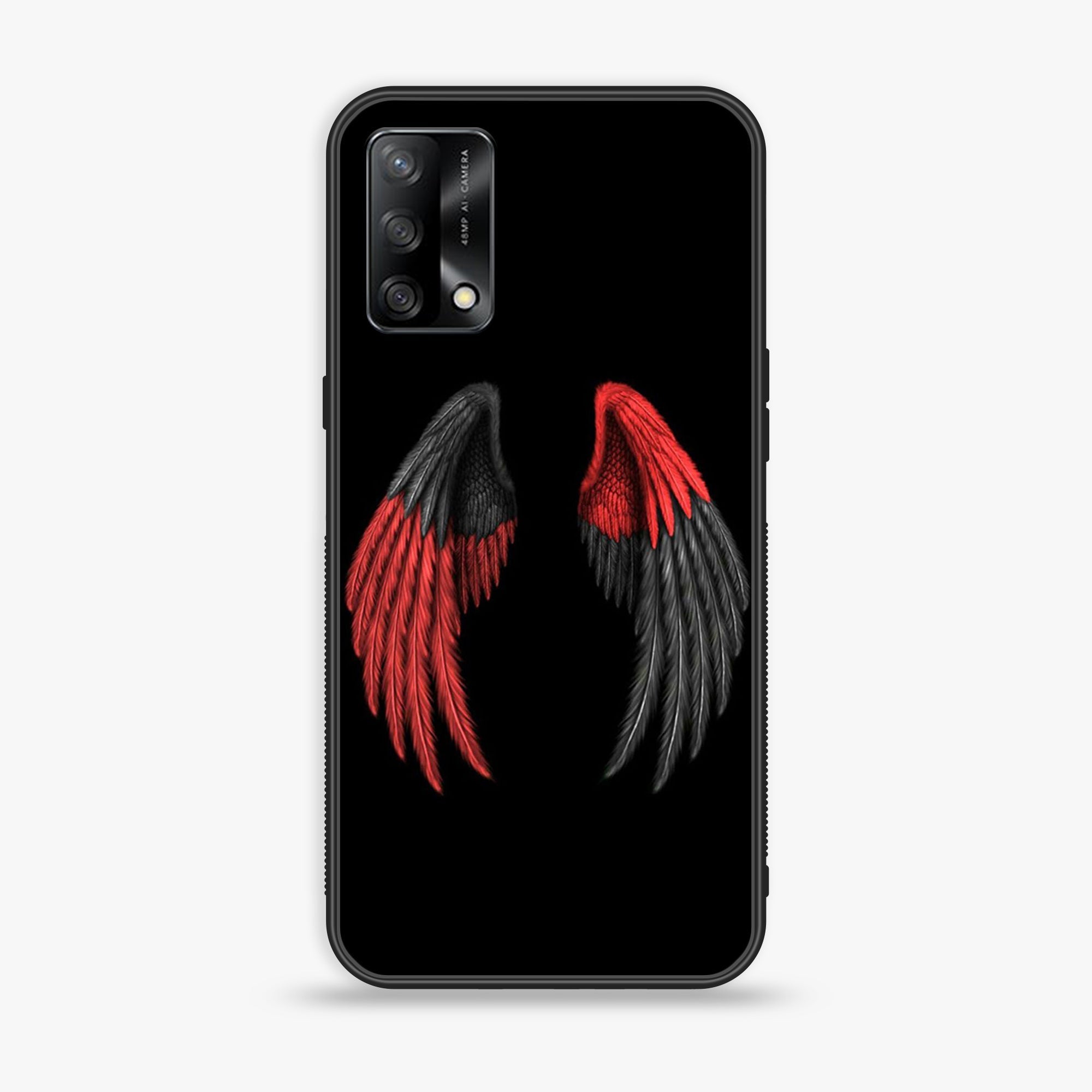 Oppo F19s- Angel Wings Series - Premium Metal Printed soft Bumper shock Proof Case