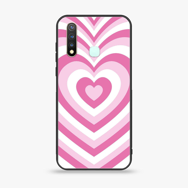 Vivo Y19 Heart Beat Design 3  Premium Printed Glass soft Bumper shock Proof Case  CS-33498