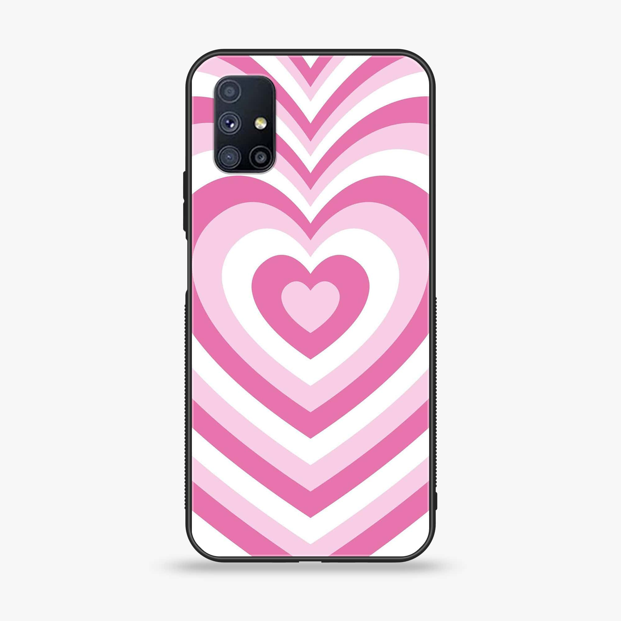 Samsung Galaxy M51 - Heart Beat Series - Premium Printed Glass soft Bumper shock Proof Case