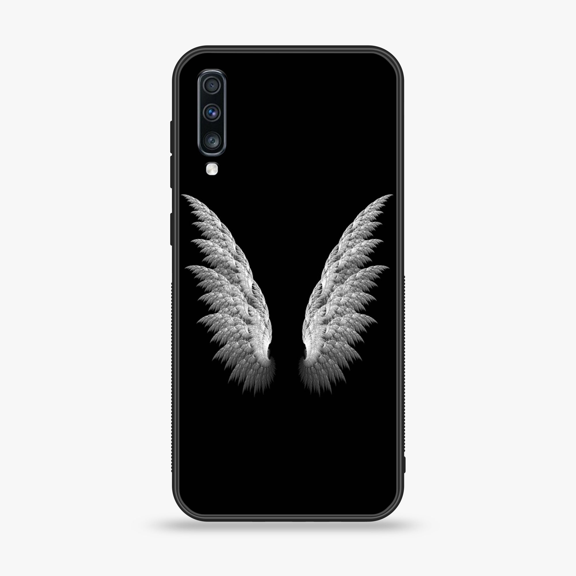 Samsung Galaxy A70 - Angel Wings Series - Premium Printed Glass soft Bumper shock Proof Case