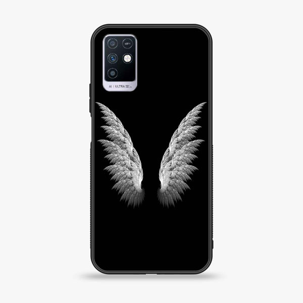 Infinix Note 10 Angel Wings Design 6  Premium Printed Glass soft Bumper shock Proof Case  CS-37902
