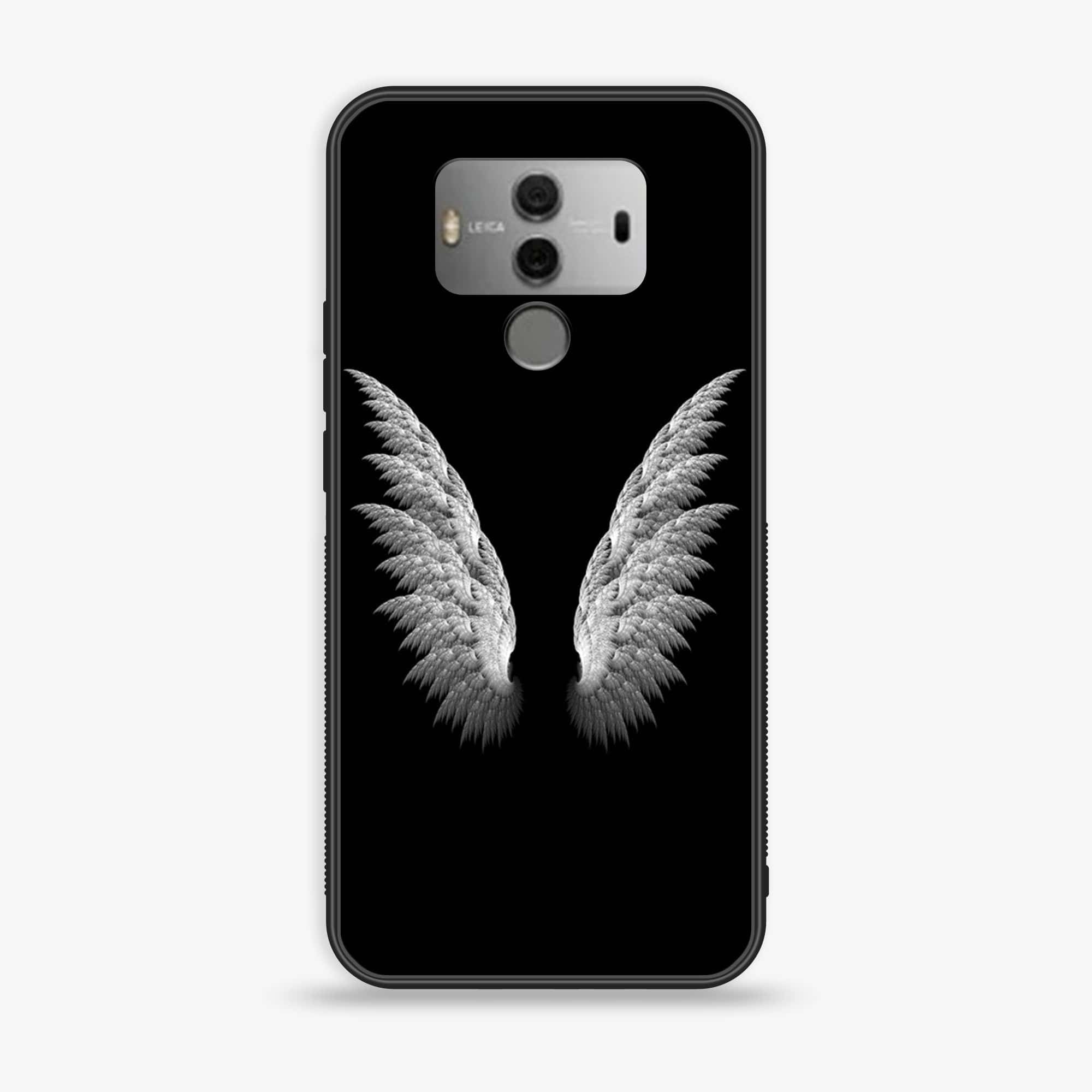 Huawei Mate 10 - Angel Wings  Series - Premium Printed Glass soft Bumper shock Proof Case
