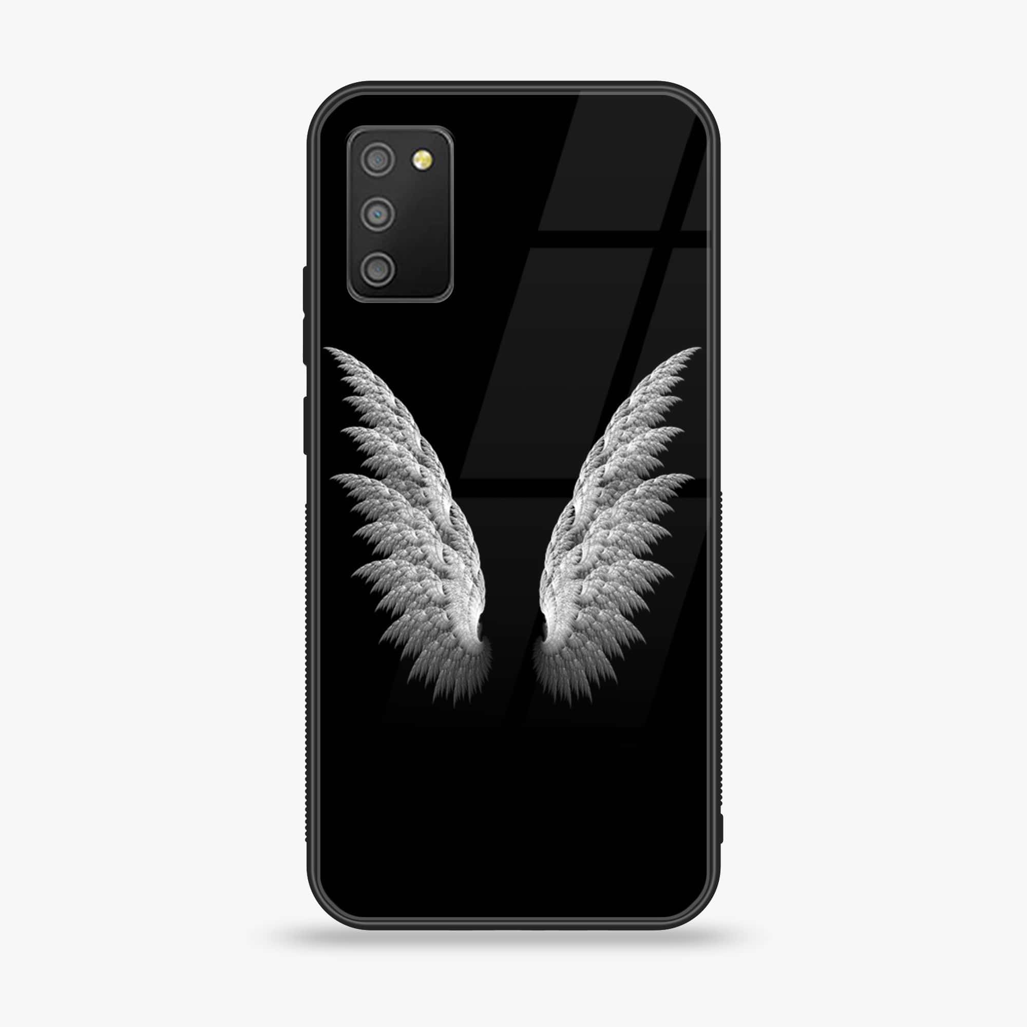Samsung Galaxy M02s - Angel Wings Series - Premium Printed Glass soft Bumper shock Proof Case