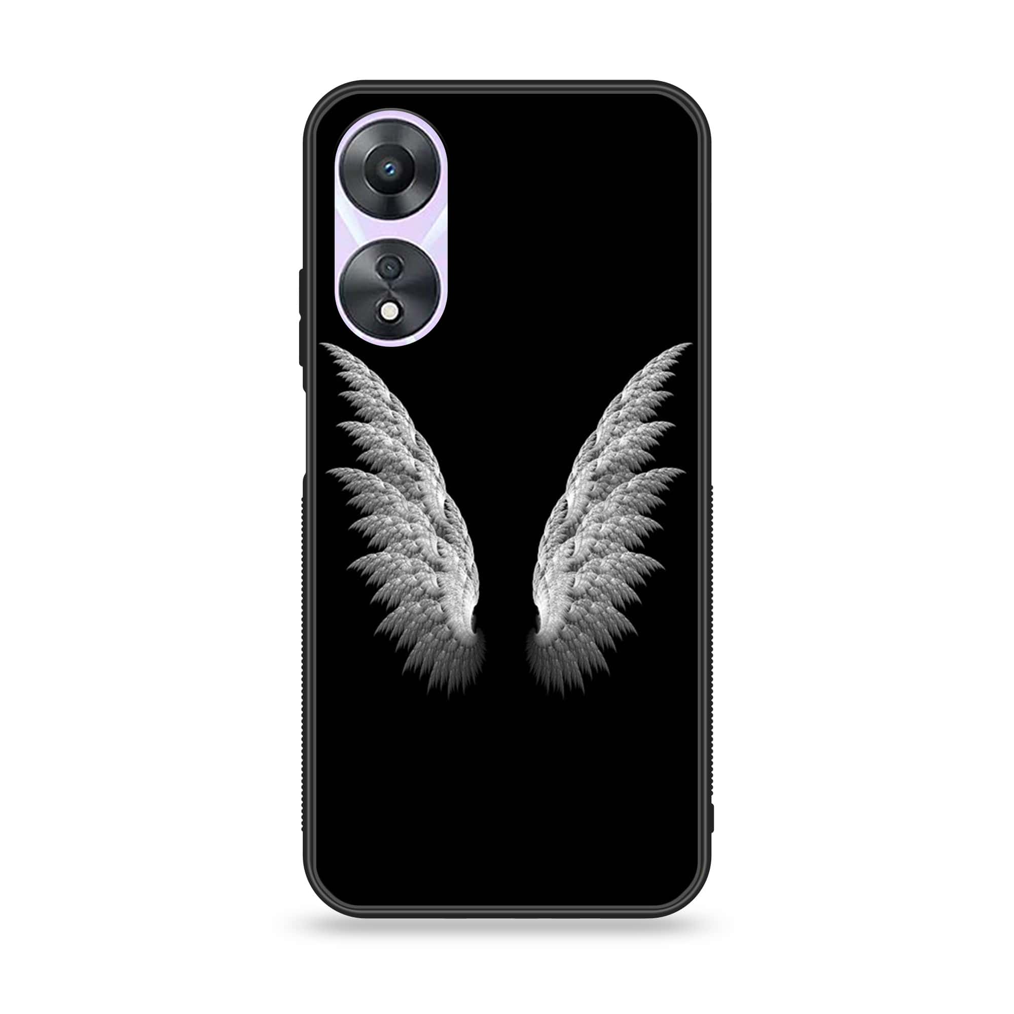 Oppo A78 4G - Angel Wings Series - Premium Printed Glass soft Bumper shock Proof Case