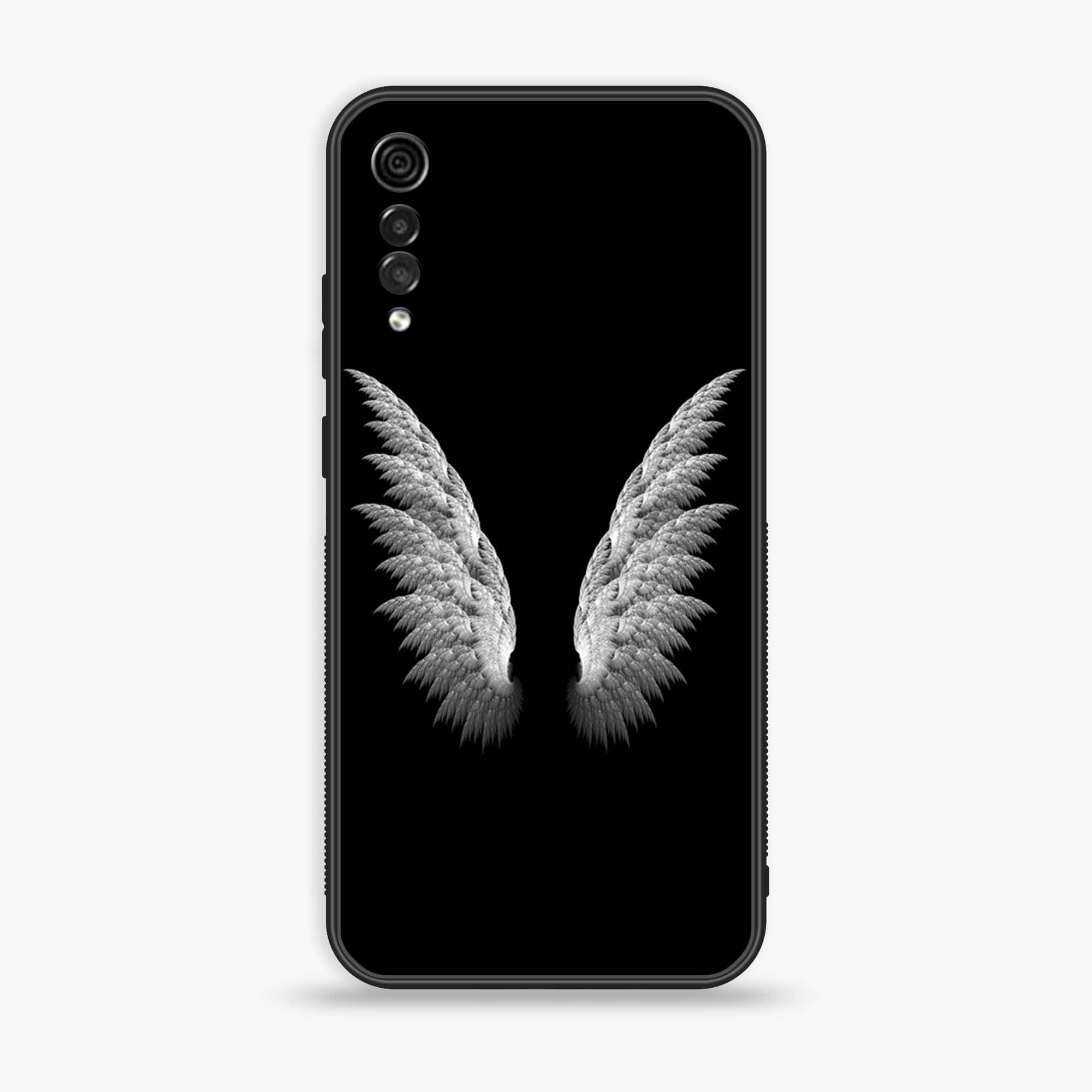 LG Velvet - Angel Wings Series - Premium Printed Glass soft Bumper shock Proof Case