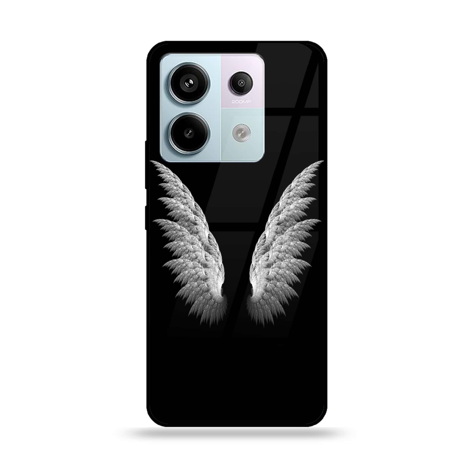 Redmi Note 13 Pro 4G - Angel Wings Series - Premium Printed Glass soft Bumper shock Proof Case