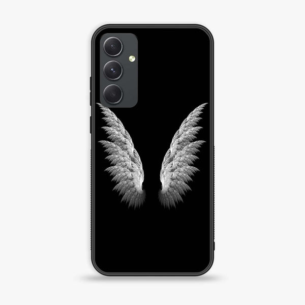 Samsung Galaxy A34 - Angel Wings Design 6 - Premium Printed Glass soft Bumper shock Proof Case CS-7165